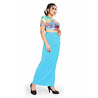 Confort Look Womens Turquoise Blue Microfiber Saree Shapewear (Confort Saree Shapewear Turquoise Blue M)