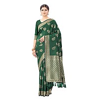 SILK LAND Womens Woven Banarasi Silk Saree With Unstitched Blouse Piece (SZWVBS-134)