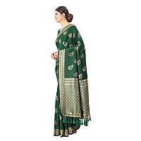 SILK LAND Womens Woven Banarasi Silk Saree With Unstitched Blouse Piece (SZWVBS-134)