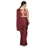 Anant Designer Studio Womens Woven Satin Saree With Blouse Piece SatinDesigner BlouseMaroon