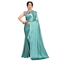 Anant Designer Studio Womens Woven Satin Saree With Blouse Piece SatinDesigner BlouseLight Green