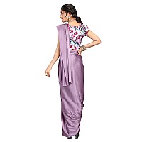 Anant Designer Studio Womens Woven Satin Saree With Blouse Piece SatinDesigner BlouseLight Purple