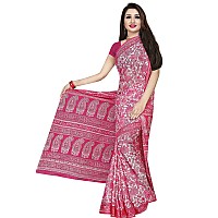 TAMAIRA FASHION Womens Plain Weave Pure Cotton Saree Without Blouse Piece (AB18_Pink)