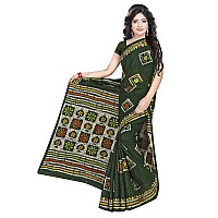 TAMAIRA FASHION Womens Plain Weave Pure Cotton Saree Without Blouse Piece (AB12_Green)