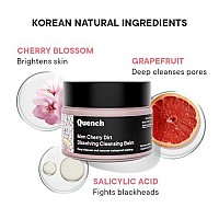 Quench Dirt Dissolving Korean Cleansing Balm with Salicylic Acid & Cherry Blossom| Gentle Makeup Remover| Balm-Oil-Milk Texture| Removes Long-Wear Makeup, Sunscreen & Impurities| Made in Korea (50ml)