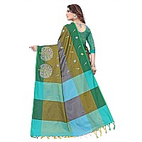 OM SAI LATEST CREATION Soft Cotton Silk Foil Print Saree For Women Banarasi Saree Under 449 2021 Beautiful For Women saree (Green)