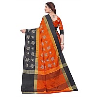 OM SAI LATEST CREATION Soft Cotton Silk Saree For Women Half Under 349 2020 Beautiful For Women saree free size with blouse piece (Orange)