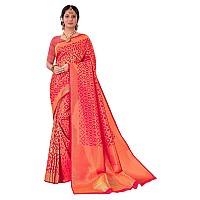 Pujia Mills Women And Girls Banarasi Silk Saree With Blouse Piece Kumbhi SareeRani