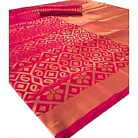 Pujia Mills Women And Girls Banarasi Silk Saree With Blouse Piece Kumbhi SareeRani