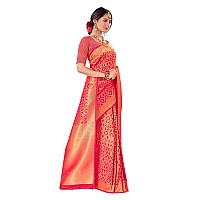 Pujia Mills Women And Girls Banarasi Silk Saree With Blouse Piece Kumbhi SareeRani