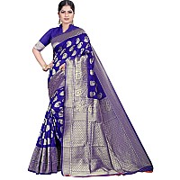 Shasmi Royal Blue Silk Blend Kanchipuram Jacquard Woven Designing Saree for Women (Pari 8 R