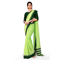 Uniform Sarees Corp Womens Woven Synthetic Saree With Blouse Piece (1632-A_Green)