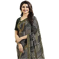 RAJESHWAR FASHION WITH RF Womens Checks Printed Georgette Sarees For Women With Jacquard Lace Border BlouseA16 MEHINDI NEW 5