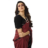 RAJESHWAR FASHION WITH RF Womens Bandhani Printed Moss Silk Sarees For WomenWith Blouse(A39 RED BLACK NEW 3)