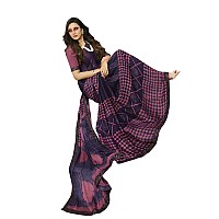 RAJESHWAR FASHION WITH RF Women Vishitra Silk Digital Printed Saree Foil Printed Lace Border PieceA39 VOILET NEW 2Multicolored