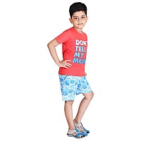 Clothe Funn Boys Coordinate Set Tshirt Shorts Set Coralwhite 1112 Years