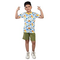 Clothe Funn Boys Coordinate Set Tshirt Shorts Set Offwhiteolive 34 Years