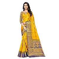 SERONA FABRICS Womens Banarasi Silk Embroidered Work Saree With Blouse Piece