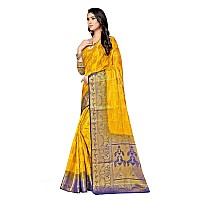 SERONA FABRICS Womens Banarasi Silk Embroidered Work Saree With Blouse Piece