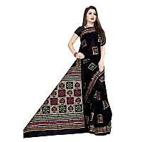 TAMAIRA FASHION Womens Plain Weave Pure Cotton Saree Without Blouse Piece(AB12_Black)