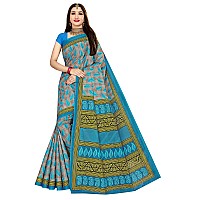 TAMAIRA FASHION Womens Plain Weave Pure Cotton Saree Without Blouse Piece(1354_Grey&PeacockBlue)