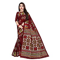 TAMAIRA FASHION Womens Plain Weave Pure Cotton Saree Without Blouse Piece(AB13_Maroon)