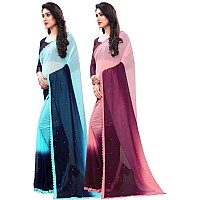 Blue Wish Womens Ethnic Wear Georgette Saree With Unstitched Blouse Piece (DN MAHENDI)