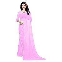 Sidhidata Textile Womens Georgette Saree With Unstitched Blouse Piece Rose Pink