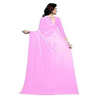 Sidhidata Textile Womens Georgette Saree With Unstitched Blouse Piece Rose Pink