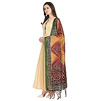 Kahiraa Wholetex Womens Silk Multicoloured Digital Print Free Size Silk Dupatta