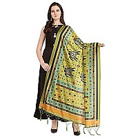 Kahiraa Wholetex Womens Silk Multicoloured Digital Print Free Size Silk Dupatta