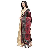 Kahiraa Wholetex Womens Silk Multicoloured Digital Print Free Size Silk Dupatta