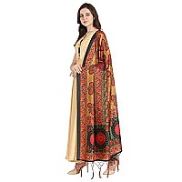 Kahiraa Wholetex Womens Silk Multicoloured Digital Print Free Size Silk Dupatta