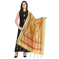 Kahiraa Wholetex Womens Silk Multicoloured Digital Print Free Size Silk Dupatta