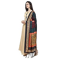 Kahiraa Wholetex Womens Silk Multicoloured Digital Print Free Size Silk Dupatta