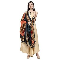 Kahiraa Wholetex Womens Silk Multicoloured Digital Print Free Size Silk Dupatta