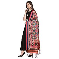 Kahiraa Wholetex Womens Silk Multicoloured Digital Print Free Size Silk Dupatta