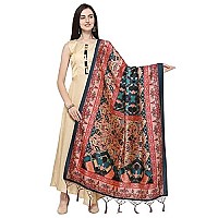 Kahiraa Wholetex Womens Silk Multicoloured Digital Print Free Size Silk Dupatta