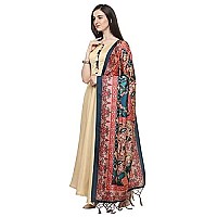 Kahiraa Wholetex Womens Silk Multicoloured Digital Print Free Size Silk Dupatta