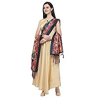 Kahiraa Wholetex Womens Silk Multicoloured Digital Print Free Size Silk Dupatta