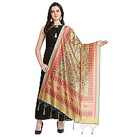 Kahiraa Wholetex Womens Silk Multicoloured Digital Print Free Size Silk Dupatta