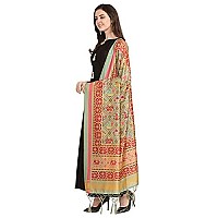 Kahiraa Wholetex Womens Silk Multicoloured Digital Print Free Size Silk Dupatta