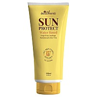 Satthwa Sun Protect SPF 50 With Broad Spectrum UVA/UVB Protection - Water Based Face & Body Sunscreen, No White Cast, Lightweight - Travel Size - 100ml