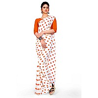 Uniform Sarees Corp Womens Woven Polyester Saree With Blouse Piece (1685_Orange)