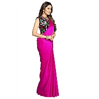 Kaugalian store Soft Satin Silk Saree for Girls and Women with Designer Digital Printed Blouse Piece - Rani