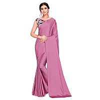 Kaugalian store Soft Satin Silk Saree for Girls and Women with Designer Digital Printed Blouse Piece Magenta