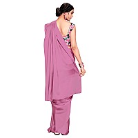 Kaugalian store Soft Satin Silk Saree for Girls and Women with Designer Digital Printed Blouse Piece Magenta