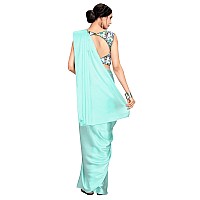 Kaugalian store Womens Solid Satin Silk Saree With Digital Printed Unstitched Blouse Piece - Light Green