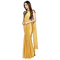 Kaugalian store Soft Satin Silk Saree for Girls and Women with Designer Digital Printed Blouse Piece Golden