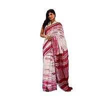 HAIDER ALI AND SONS Womens Linen Slub Shibori Design Saree with Blouse (Multicolour) (PINK 2)